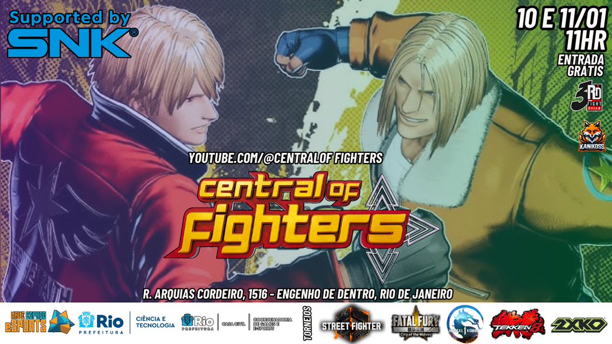 Dias 10 e 11 de  Janeiro temos um encontro marcado
<a href="/snk_esports_hub/">SNK Esports Hub</a> <a href="/SNKPofficial/">SNK GLOBAL</a> <a href="/FATALFURY_PR/">FATAL FURY: City of the Wolves</a> <a href="/CapcomBrasil/">Capcom Brasil</a> <a href="/CapcomFighters/">Capcom Fighters</a> <a href="/WarnerPlayBR/">Warner Play</a> <a href="/BandaiNamcoBR/">Bandai Namco Brasil</a> <a href="/AhlexTerry/">AhlexTerry - Pao Pao Café Brasil</a> <a href="/RenatoCavallera/">Renato Cavallera / Segredos dos Games</a> <a href="/brazzfgcbrasil/">BRAZZ FGC</a> <a href="/jogodelutabr/">Jogo de Luta 👊</a> <a href="/2XKObrasil/">2XKO Brasil</a> <a href="/andre_m_asai/">andre.m.asai</a> <a href="/Ei_Nerd/">Ei Nerd</a> <a href="/peterjordan100/">Peter</a> <a href="/Imaginelandbr/">Imagineland</a>
