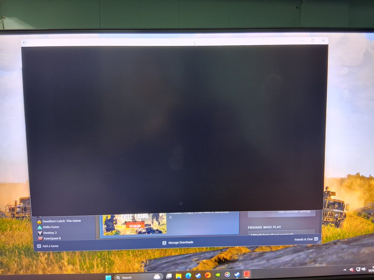 DesertFox4444's tweet photo. @BattlefieldComm I need help, the game won't load anymore I just get a black screen for 10min and then it just closes out https://t.co/jCWsjzMUIk