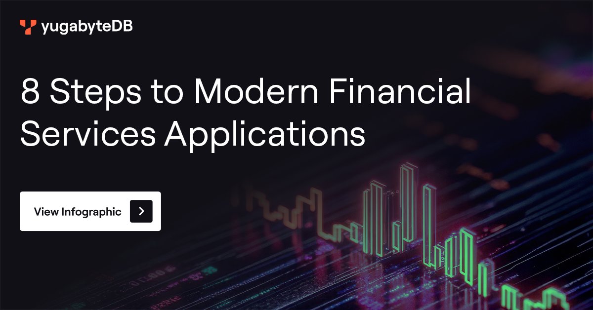 Yugabyte's tweet image. Discover how a resilient, high-performing, cloud-native database can help Financial Services companies meet customer demands and drive business growth.💡

Download the infographic, &apos;8 Steps to Modernize Your Financial Services Data Architecture,&apos; from our content page to find out…
