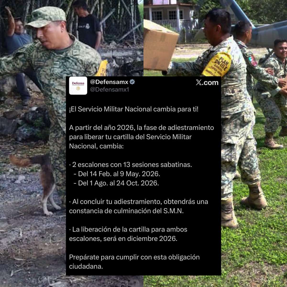 CerebrosG's tweet photo. Comunicado oficial sobre el Servicio Militar en México. https://t.co/bSuivFr3At