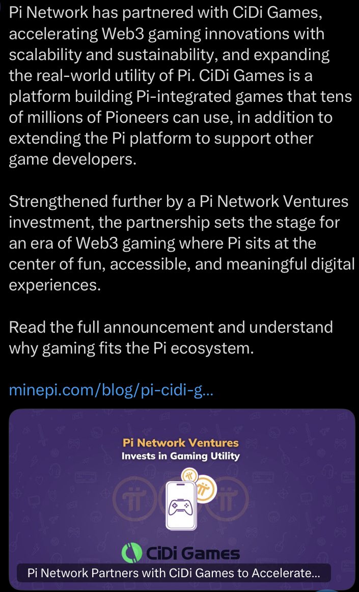 PiNetwork_info's tweet image. We are progressing 🔥🚀
Another good news for the #PiNetwork community.
A very strategic partnership with CiDi game is worth celebrating.🤗🔥🔥
Click on the link to read more…👇

minepi.com/blog/pi-cidi-g…

#PiNetwork
#PiPayment
#PiGCV
#CiDiGaming