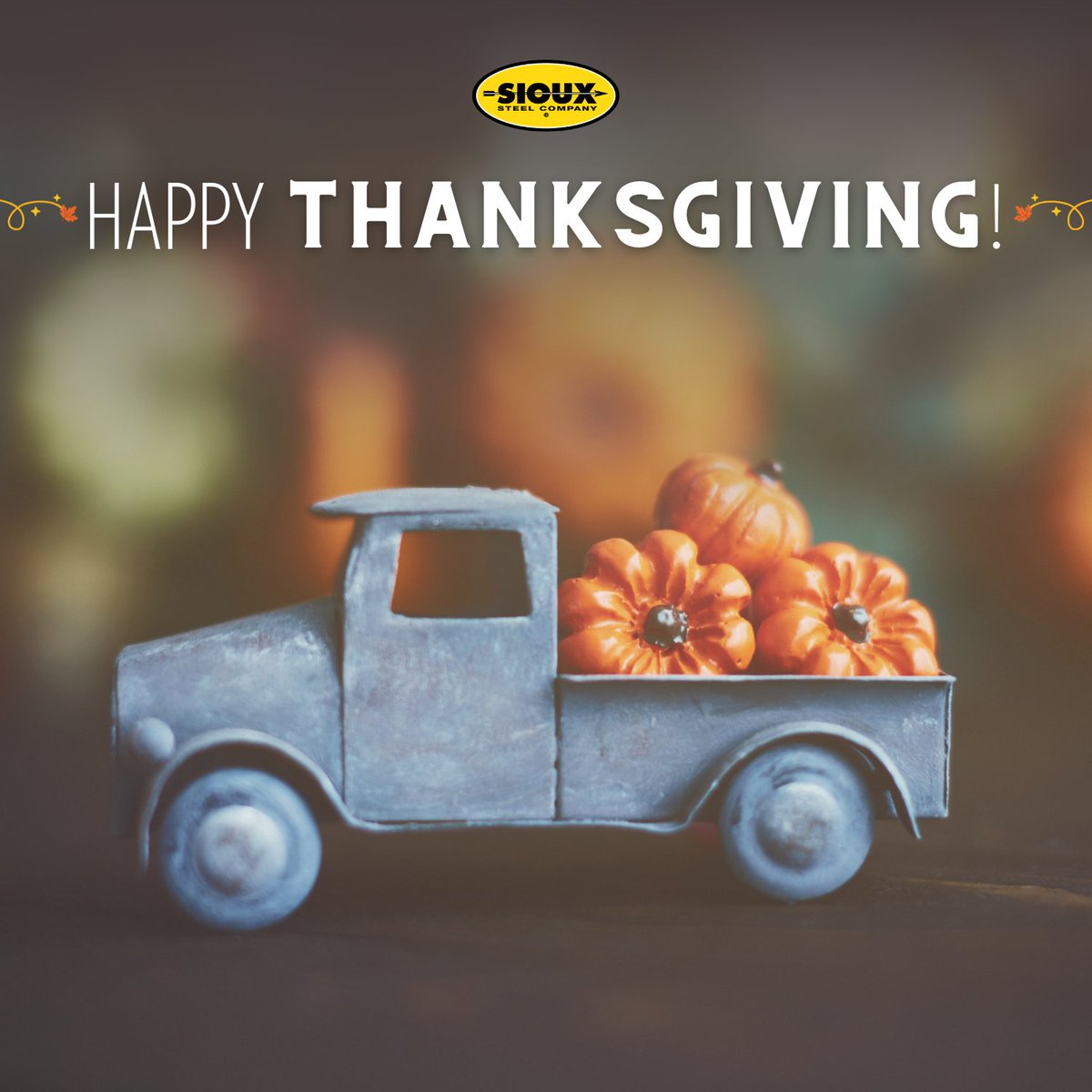 We’re stuffed with gratitude today! 🦃 Our team members will be spending time with their family and friends, so we will be closed on Thursday, November 27. We will reopen on Friday, November 28. From all of us at Sioux Steel Company, we wish you a cozy and joyful #Thanksgiving!
