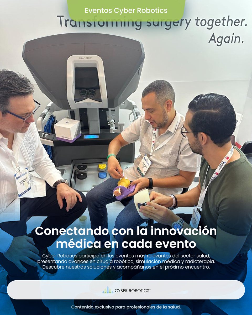 CyberRobotics's tweet photo. 🤝 Ciencia, tecnología y conexión humana en cada evento.
Cyber Robotics se une a los espacios más importantes del sector salud, presentando avances en cirugía robótica, simulación y radioterapia.
#CyberRobotics #DaVinci #CirugíaRobótica #InnovaciónMédica #EventosMédicos https://t.co/usvXvLzAQB