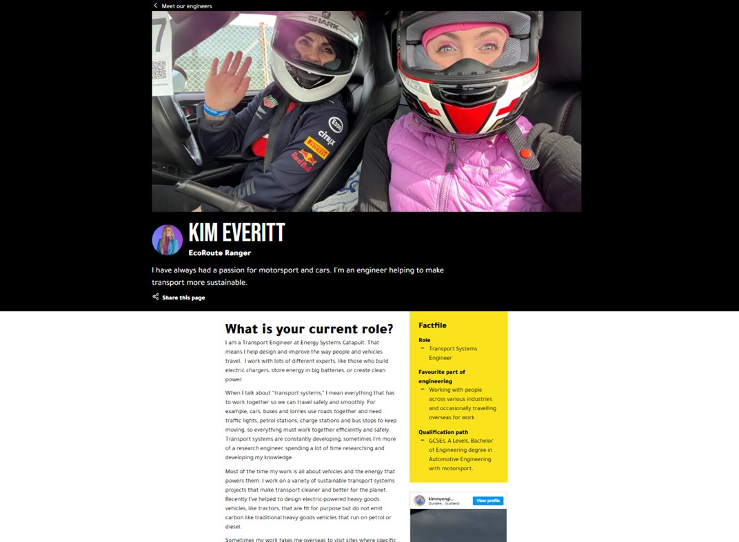 ThisIsEng's tweet image. It&apos;s #WorldSustainableTransportDay 🌍 

We&apos;ve launched a new webpage featuring one of our Engineering Champions, Kim (@kimmyengineer). 

Find out:
👉What a transport systems engineer does
👉Kim&apos;s route into engineering
👉Her tips for getting into engineering

&quot;My work is helping…