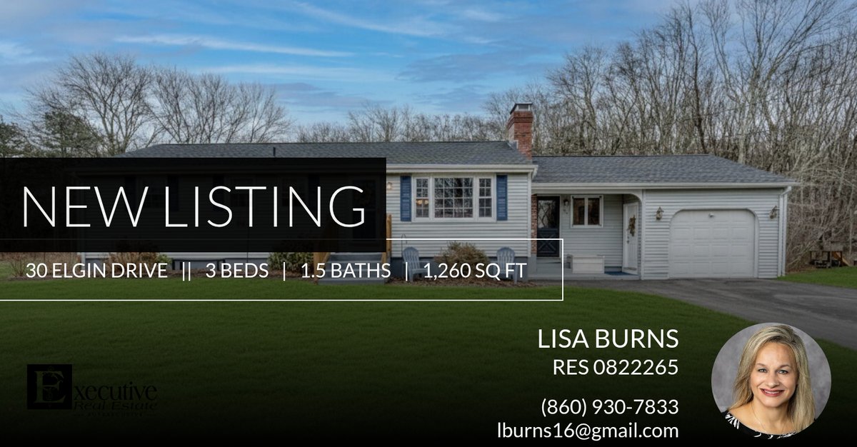 📍 New Listing 📍 Take a look at this fantastic new property that just hit the market located at 30 Elgin Drive in Tolland. Reach out here or at (860) 930-7833 for more information!

Listed by Mary Mercer

Lisa Burns, Realt... homeforsale.at/30_ELGIN_DRIVE…
