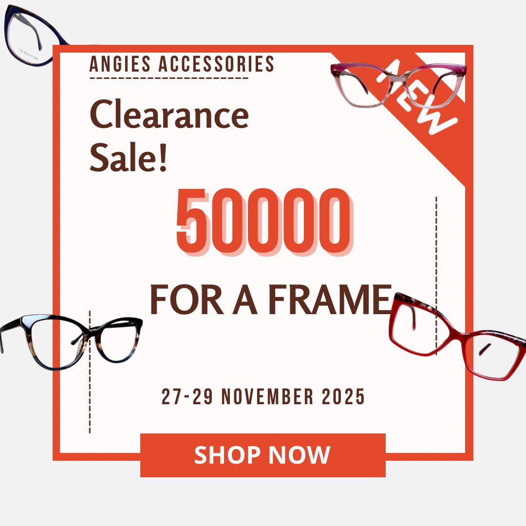 angies_eyewear's tweet image. ✨ Angies Accessories Clearance Sale! ✨
Your favourite stylish frames are now going for only 50,000 UGX 🤩
From 27th Nov to 29th Nov, come grab beautiful, unique frames before they’re all gone!

#AngiesAccessories #ClearanceSale #AffordableFrames #KampalaFashion #EyewearUG