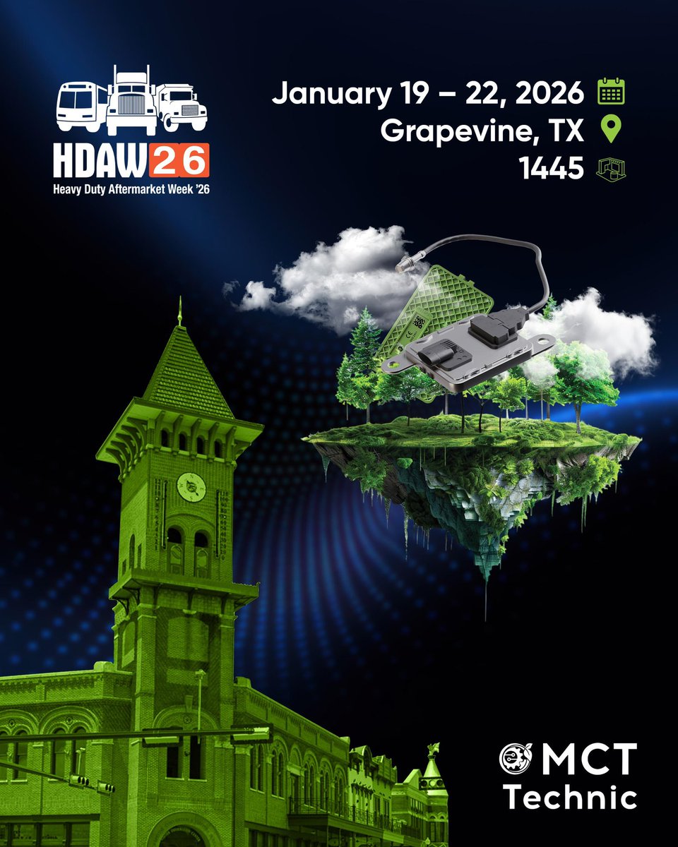 mcttechnic's tweet image. Mühendislik gücümüzü küresel sahneye taşıyoruz.
MCT Technic, ağır vasıta sektörünün en önemli buluşmalarından HDAW ’26’da yerini alıyor.
19–22 Ocak 2026 | Grapevine, TX | Stand 1445

#mcttechnic #hdaw #grapevine