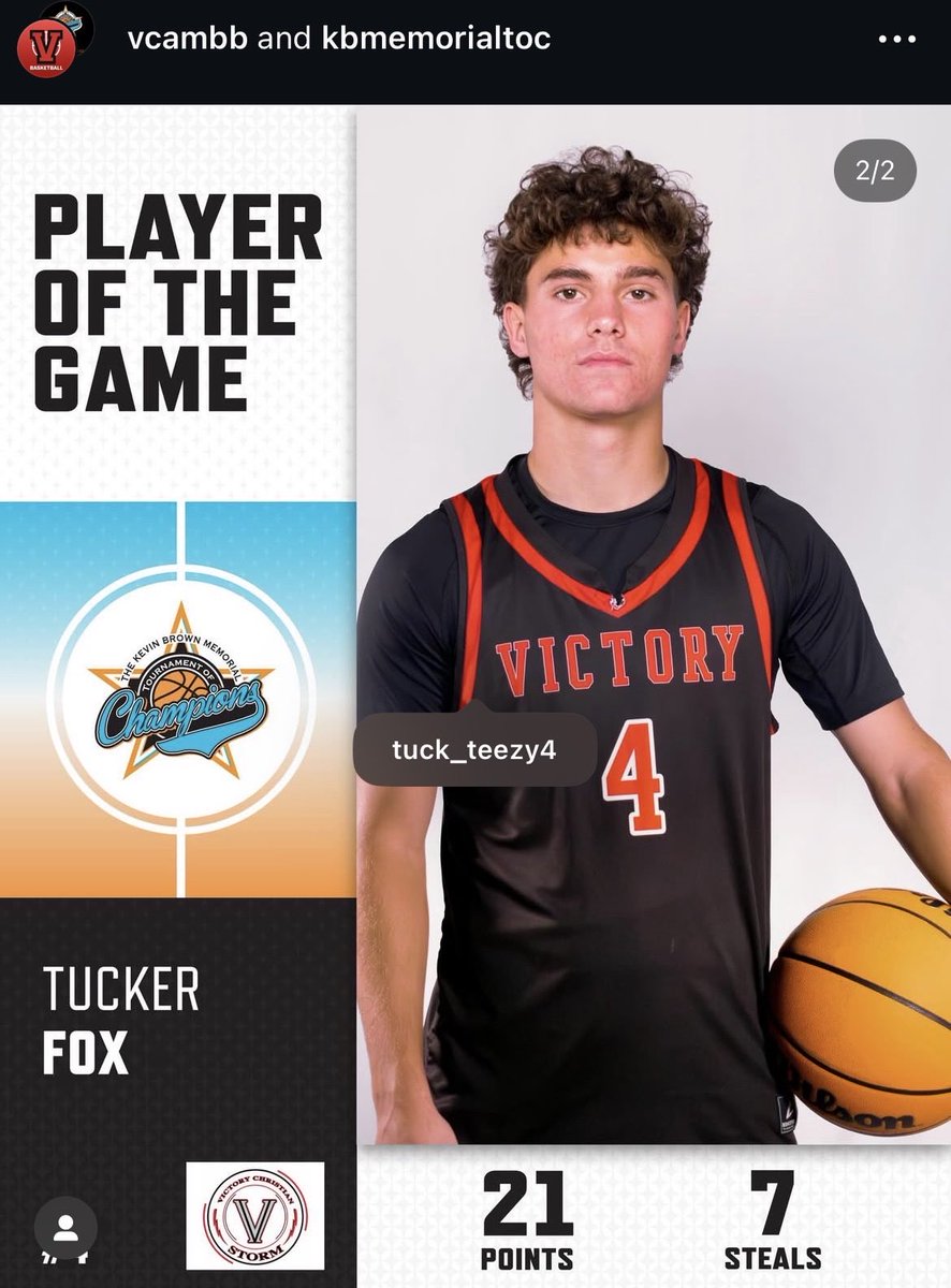 CoachGriffin07's tweet photo. First off a 9 catch 221 yard 4 TD game, @tuckerfox15 gets on the court in a national tournament and competes like this https://t.co/HNpENniQub