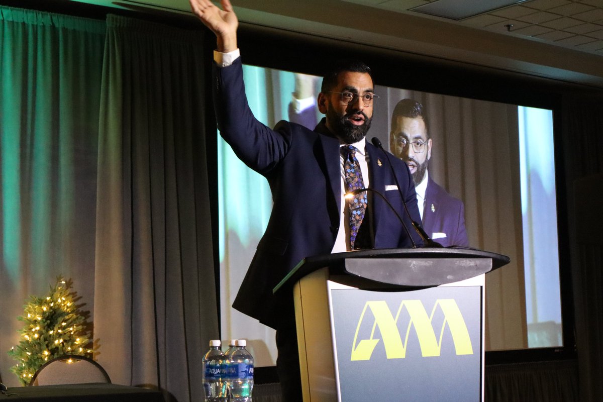 Thank you to <a href="/obbykhan60/">Obby Khan</a>, Leader of the Official Opposition, for delivering opening remarks this morning and helping kick off Day 2 of the AMM Convention. #AMMisREADY #mbpoli #wpgpoli #bdnpoli