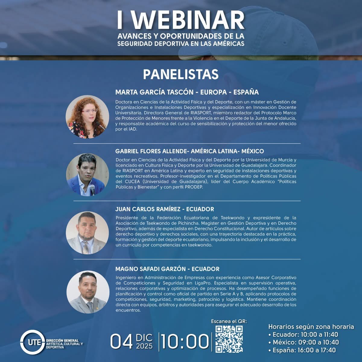 RIASPORTSD's tweet image. Marta Garcia Tascón @pablodeolavide y  @DrFloresAllende @CUCEA_OFICIAL, invitados por la @UTEoficial a participar en el: 𝐈 𝐖𝐞𝐛𝐢𝐧𝐚𝐫: 𝐀𝐯𝐚𝐧𝐜𝐞𝐬 𝐲 𝐨𝐩𝐨𝐫𝐭𝐮𝐧𝐢𝐝𝐚𝐝𝐞𝐬 𝐝𝐞 𝐥𝐚 𝐒𝐞𝐠𝐮𝐫𝐢𝐝𝐚𝐝 𝐞𝐧 𝐥𝐚𝐬 𝐀𝐦𝐞́𝐫𝐢𝐜𝐚𝐬.