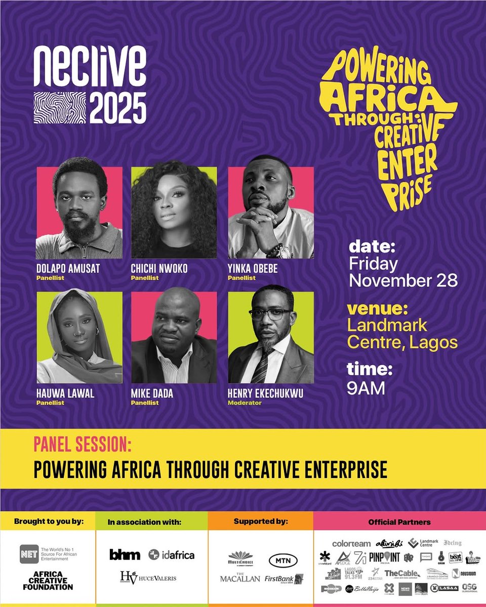 theNETng's tweet image. At NECLive 2025, industry experts would engage on Powering Africa Through Creative Enterprise and this panel session will unpack what it truly means to power the continent through creativity.

Industry experts will expand upon tangible levers policy and governance, infrastructure…