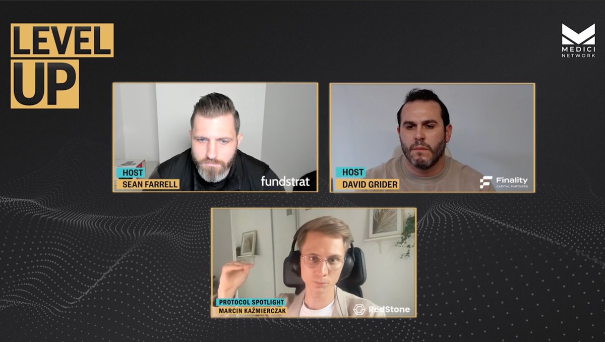 NetworkMedici's tweet image. 1/ 🎙️Level Up - RedStone (RED) episode is LIVE!

@David_Grid &amp;amp; @SeanMFarrell chat with @MarcinRedStone, co-founder of @redstone_defi to break down:

🔹 RedStone’s modular oracle design vs competitors
🔹 Why flexibility matters for chains, asset issuers &amp;amp; dApps
🔹 Revenue engines…