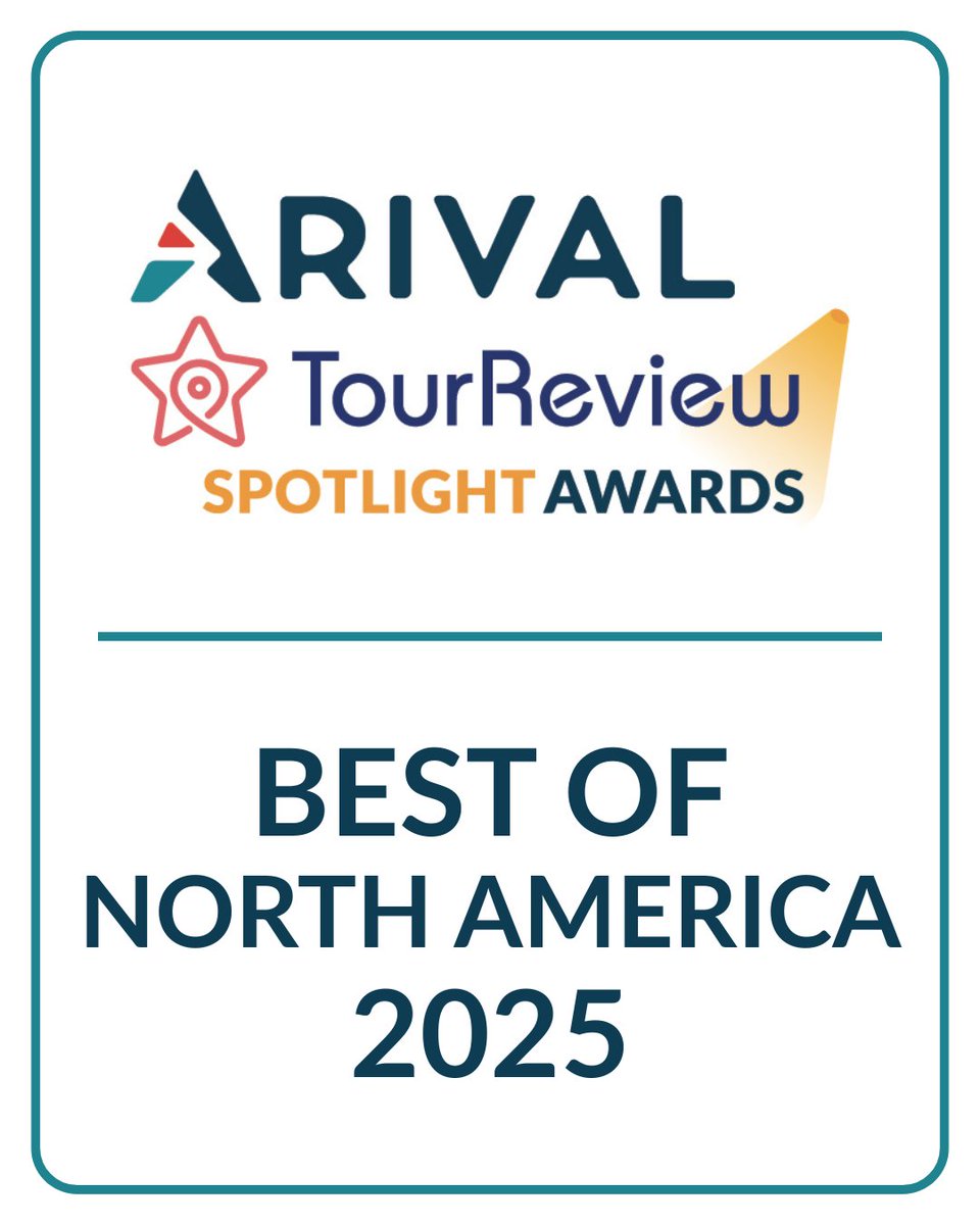🏆 𝗔𝗿𝗶𝘃𝗮𝗹 𝗧𝗼𝘂𝗿𝗥𝗲𝘃𝗶𝗲𝘄 𝗦𝗽𝗼𝘁𝗹𝗶𝗴𝗵𝘁 𝗔𝘄𝗮𝗿𝗱𝘀 - 𝟮𝟬𝟮𝟱 𝗡𝗼𝗿𝘁𝗵 𝗔𝗺𝗲𝗿𝗶𝗰𝗮 
The results are in! We’re excited to reveal the 2025 North American Arival TourReview Spotlight Awards Top 150 Tours &amp; Attractions! arival.travel/article/2025-n…