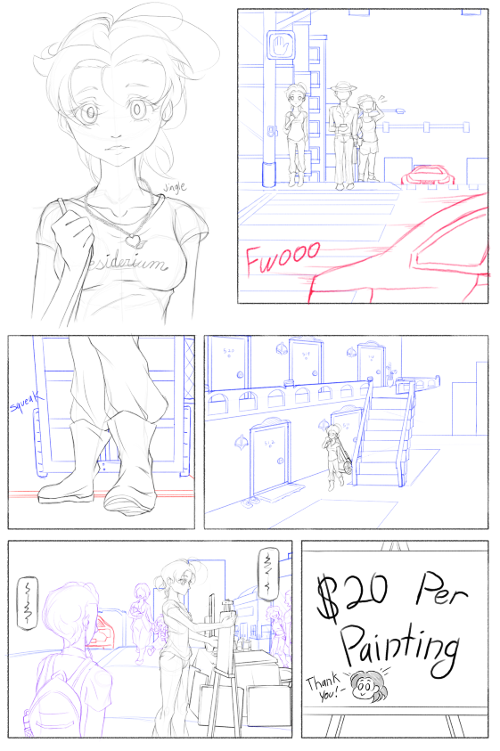 Oh no! Who leaked the sketch of Chapt. 1, pg 5 from my WIP manga, "The World I'll Never See"!? (coming soon~)
#manga