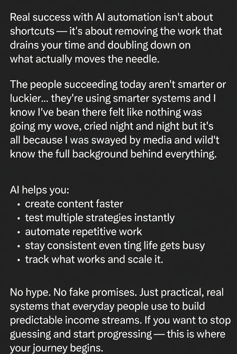 otha_live3504's tweet image. If you’ve tried everything and nothing clicks… maybe it’s not you. Maybe you just needed the right automated system.
#ProvenSystems #LearnAndEarn #NoHypeJustResults #RealOnlineIncome