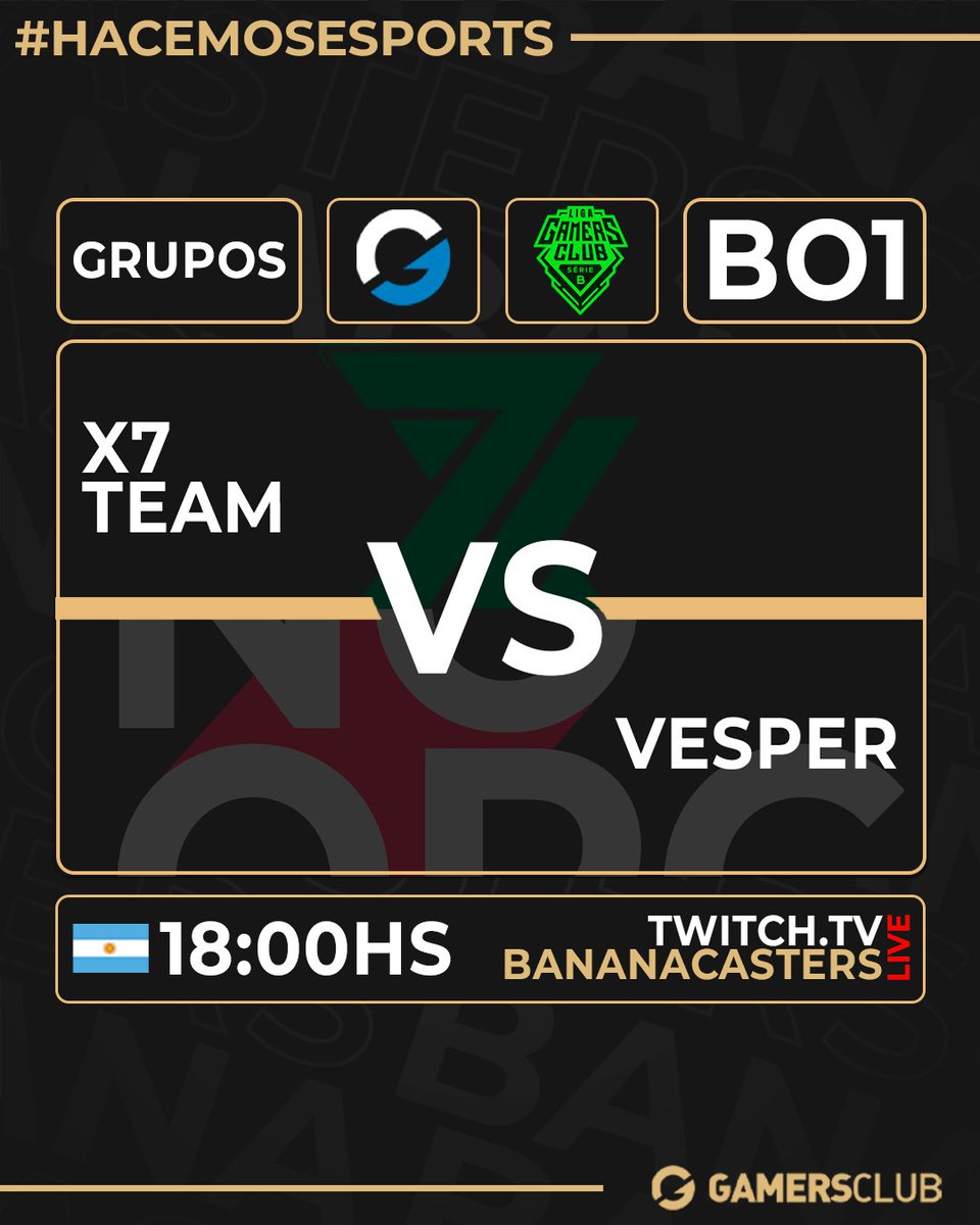 BananaCasters's tweet image. #SerieB 🟢| Ligas @GamersClubCSes 

En un ratito arrancamos con 🇦🇷🇺🇾@x7Team_  vs 🇧🇷#vesper por los grupos de la Serie B!

⌚️18:00hs🇦🇷
🎙️@h1ro_tv @Andr3w_v2 @Tanoesports 
📺🟣twitch.tv/bananacasters
📺🟢kick.com/bananacasters

#Hacemosesports