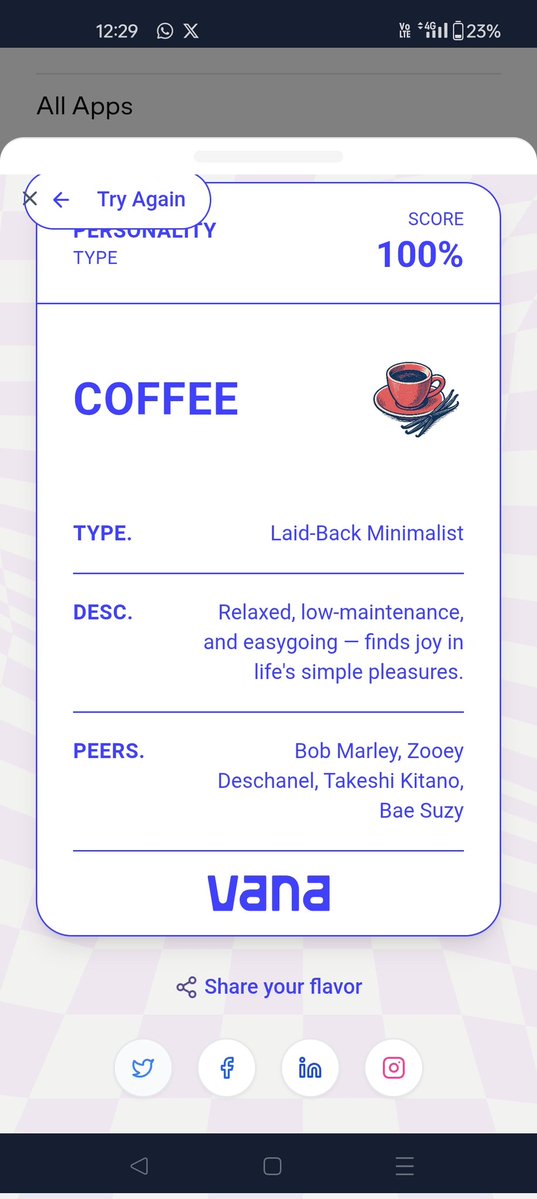 Feezan42's tweet image. If I was an Ice Cream Flavour, I&apos;d be Coffee, Relaxed, low-maintenance, and easygoing — finds joy in life&apos;s simple pleasures..
Taste your data: app.vana.com #datarevolution