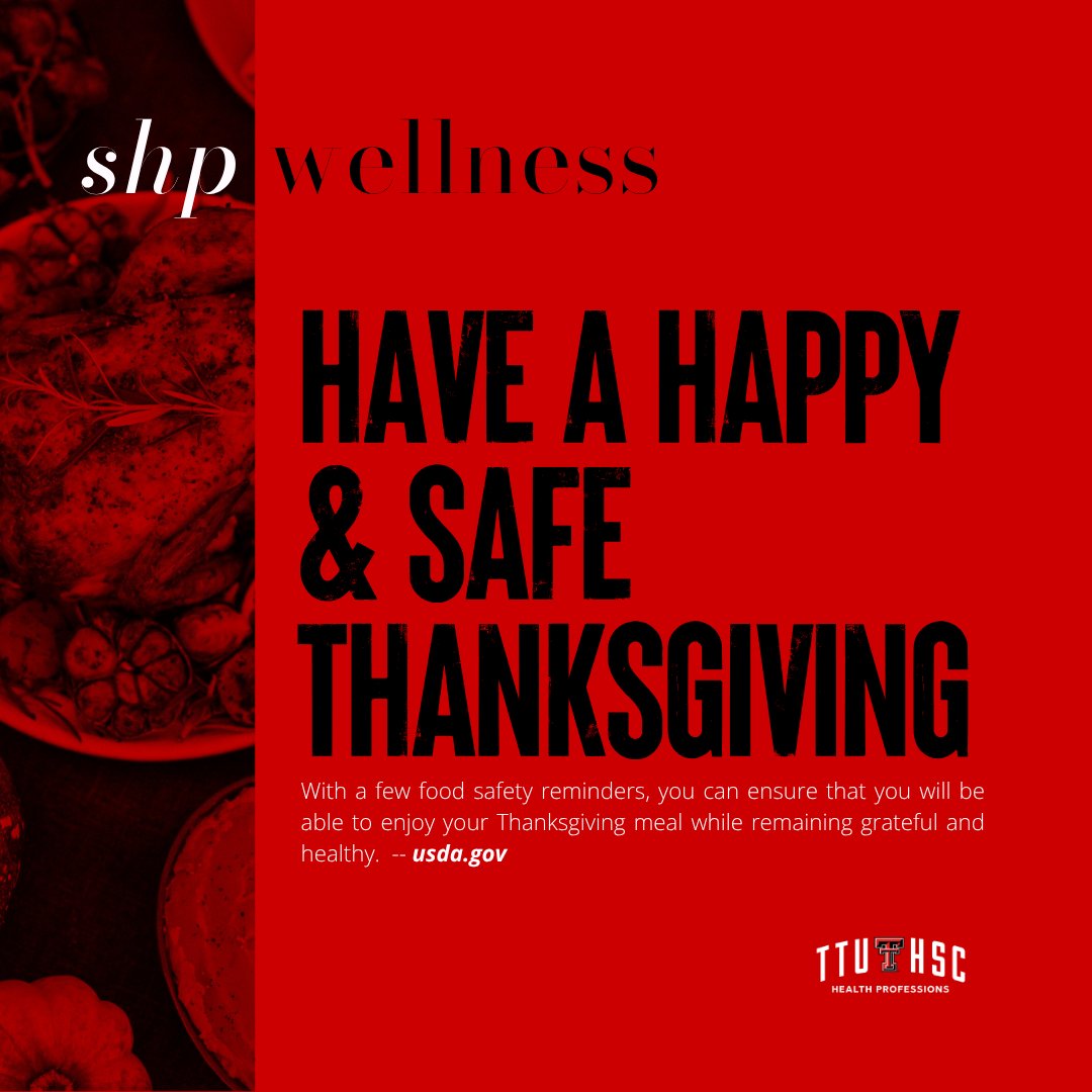 Thanksgiving is tomorrow – the pressure is on! Cooking this special meal does not have to be intimidating. With a few food safety reminders, you can ensure that you enjoy your Thanksgiving meal while remaining grateful and healthy. f.mtr.cool/bamnsobrdr #SHPWellness