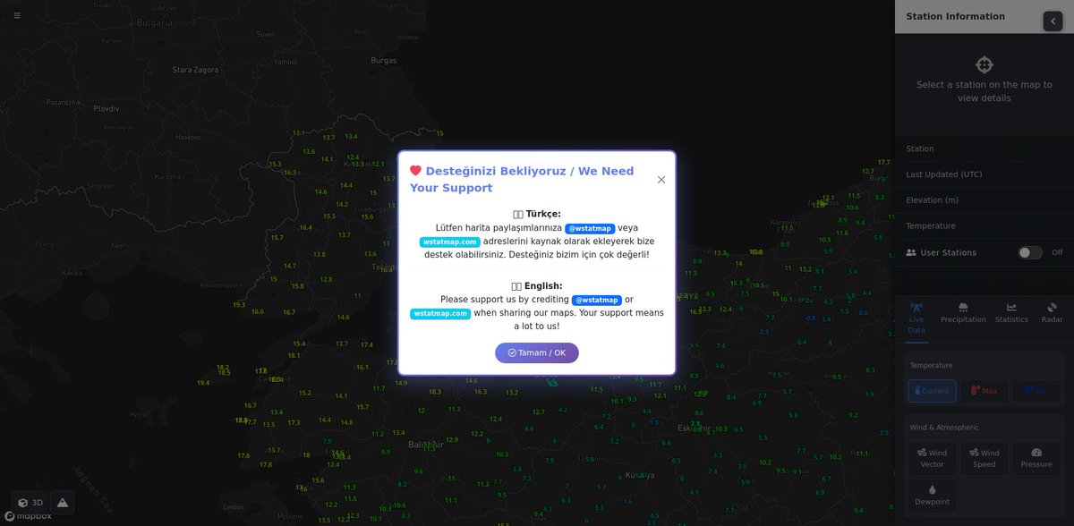 wstatmap's tweet image. 🌡 Türkiye Güncel Sıcaklık Haritası 2025-11-26 22:30
İşte ülke genelindeki son sıcaklık dağılımı! 📊
🔍 Detaylar ve daha fazlası için:  wstatmap.com #weather #map