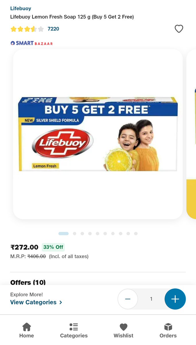SyedAzaruddin71's tweet image. Hi @JioMart_Support, there seems to be a bug in the app. A product is listed at ₹272 in search results, but the cart shows ₹385 (which is above MRP!). Can you please check why this mismatch is happening? Screenshot attached for reference.