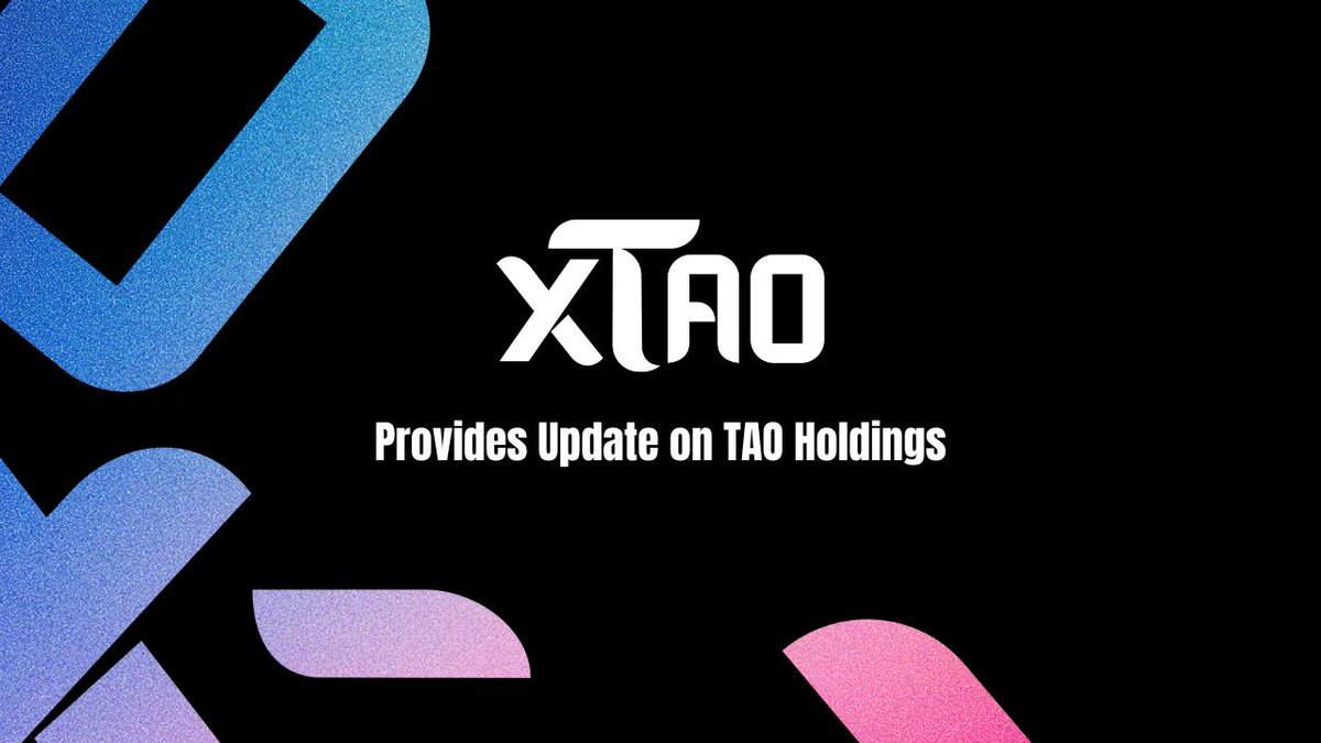 xtaohq's tweet image. xTAO Provides Update on $TAO Holdings

xTAO has increased its TAO treasury and now holds 59,962 $TAO, making the Company, based on publicly available information, the largest publicly traded holder of Bittensor’s native token.

With strong cash reserves, xTAO remains positioned…