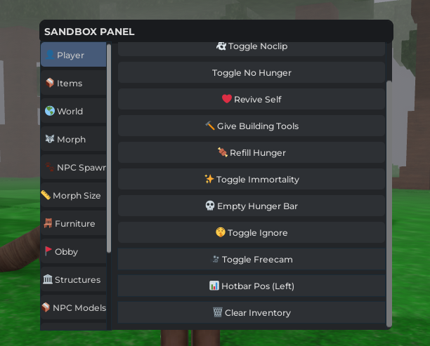 NicheRoblox's tweet image. 🚨 SANDBOX UPDATE IS MASSIVE! 🚨
We just unlocked the full potential of 99 Nights in the Forest:

✅ Full Spawning (Items/NPCs) ✅ Obby &amp;amp; Parkour Maker✅ Morphs (Muscle Bunny, Baby Deer+) ✅ God Mode, Fly &amp;amp; Time Control

Play now: discord.gg/MJQVnzFtQX
#Roblox #Update #Sandbox