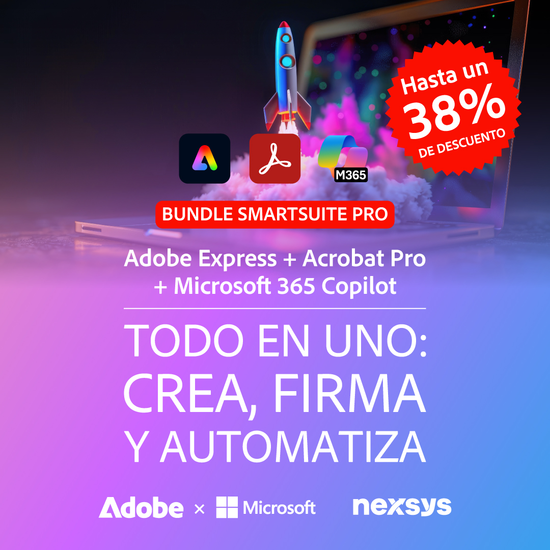 ¡Productividad al 100%! 💥
Lleva el bundle Adobe Express + Microsoft 365 y obtené hasta 38% OFF.
Diseño + colaboración = flow sin límites.
#AdobeExpress #Microsoft365 #Productividad #Descuento #Nexsys
hubs.li/Q03V-t120