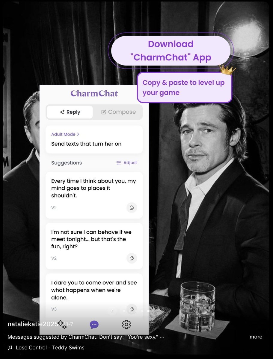 onlinedopamine's tweet image. alright, now I think I&apos;ve truly seen it all

stumbled upon this slideshow promoting a dating app called charmchat

upon first glance, nothing weird about it

however, the app is not a typical dating app

instead of just giving you rizz advice, it also provides users with &quot;zodiac…