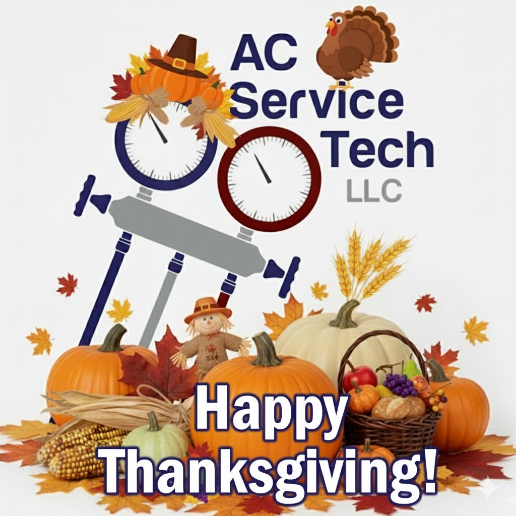 To the dedicated techs on no-heat calls today: Thank you! We know you're making a significant impact on people who need warmth, and your sacrifice in being away from family is not forgotten. What you're doing is a HUGE DEAL!! Happy Thanksgiving from AC Service Tech!
#thanksgiving
