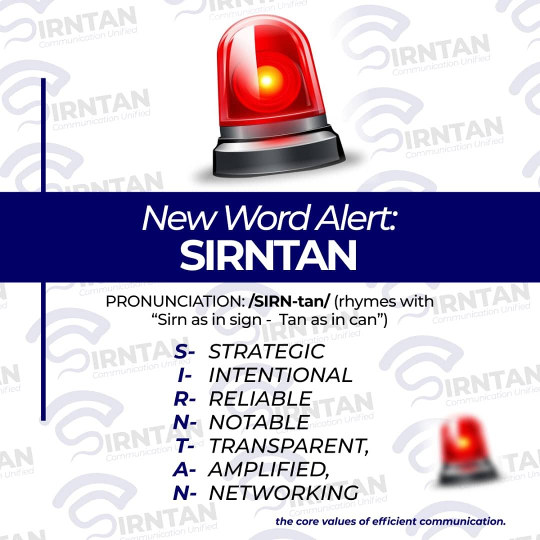 Sirntanbarcri's tweet photo. Introducing SIRNTAN- a name  coined to represent a bold, unified voice in communication.

 It embody Strategic, Reliable, Transparent, Amplified Networking* the core values of modern, efficient communication. https://t.co/CI7LP6annb