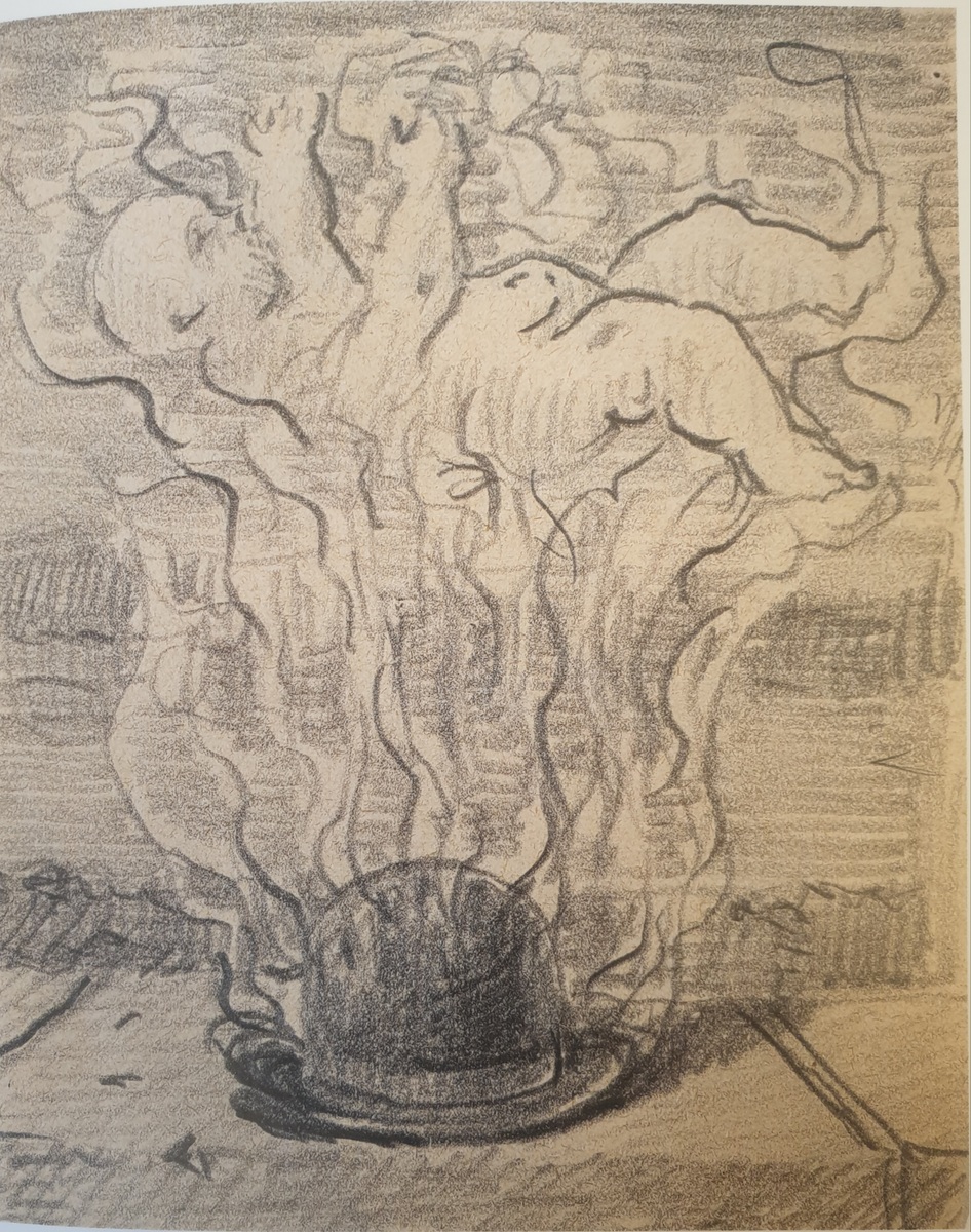 artistmagritte's tweet image. Drawing for &quot;les paradis artificiels&quot; - 1952 #artbots #magritte