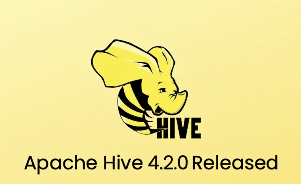 ApacheHive's tweet image. Apache Hive 4.2.0 released!!!

Announcement: s.apache.org/4.2announce

Release Notes: s.apache.org/4.2releasenotes

DockerHub:
* Hive: s.apache.org/4.2docker

* HMS: s.apache.org/4.2hmsdocker

Thanx to all the contributors who worked towards this release!!!

#apache #hive #opensource