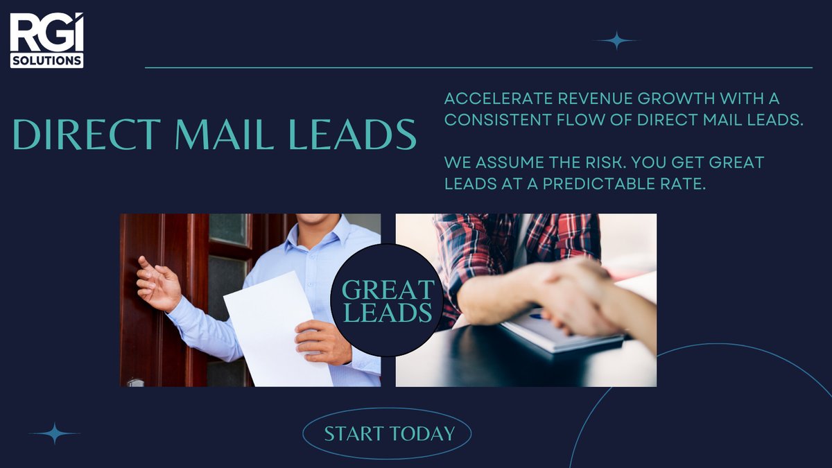 RGI_Solutions's tweet image. Accelerate revenue growth with a consistent flow of direct mail leads. Now with lower minimum volume requirements!
We assume the risk. You get great leads at a predictable rate.

Learn more today: rgida.com/contact/?utm_s…