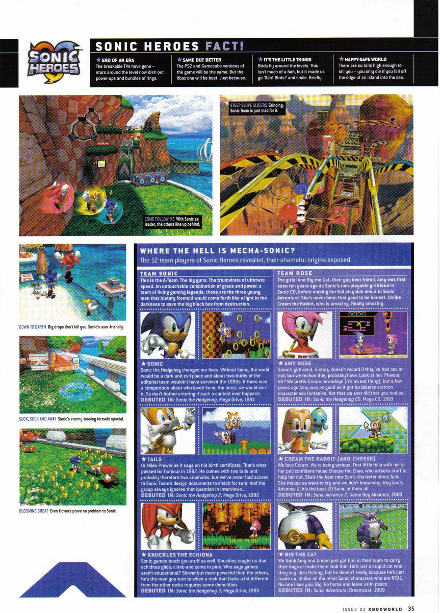 raphaeldboltman's tweet image. UK people or EVERYONE!! who has this XBOX World Magazine that features Sonic Heroes?! i need to find the best quality of this page specifically because of this Power Sign they have right here. 

anything helps yall !!
#Sonic #SonicTheHedgehog #SonicHeroes