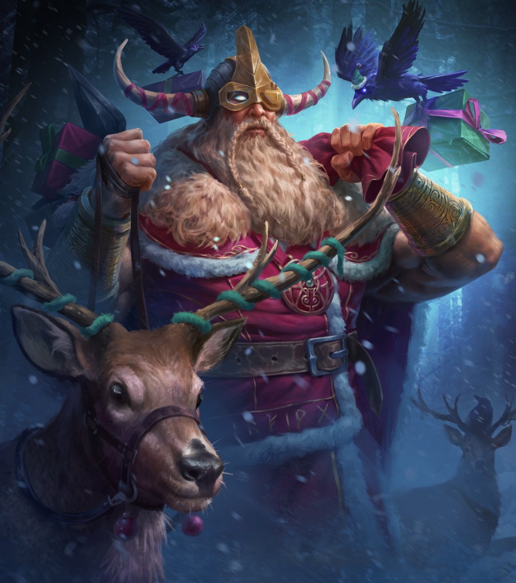 He knows if you've been bad or good because he's Odin, God of Midwinter, the ALL-KNOWING! 👁️👂

Congratulations, Heroes! You've all been very good, and the latest Pantheon Pin-Up rewards are yours to keep. 

Check back in December to see the next set of rewards! ⏳