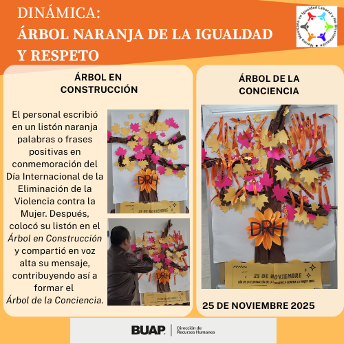 DRHBUAP's tweet image. Árbol Naranja de la Igualdad y Respeto DRH 🍂🟠