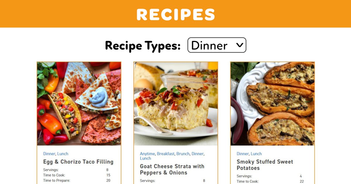 Looking for dinner ideas? Did you know you can search our website for recipes by meal? Check it out, and find your inspiration for some egg-cellent dinners this week!

bcegg.com/recipes/