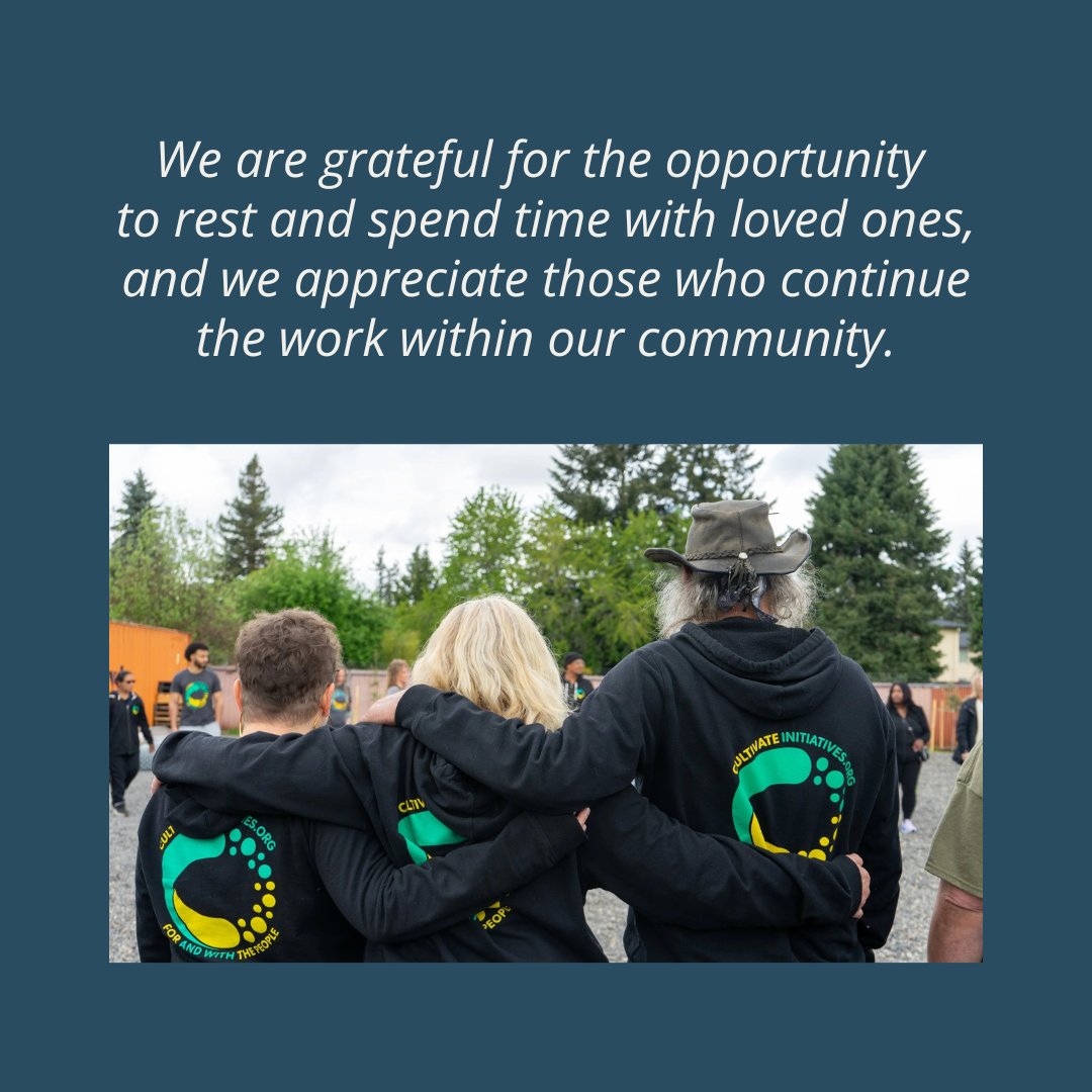 Wishing you and yours a very #HappyThanksgiving! 🥰🧡🍂

In observance of the holiday, we will be closed Thursday and Friday, but will reopen Monday, December 1st.

#CultivateInitiatives #ForAndWithThePeople #NeighborsHelpingNeighbors