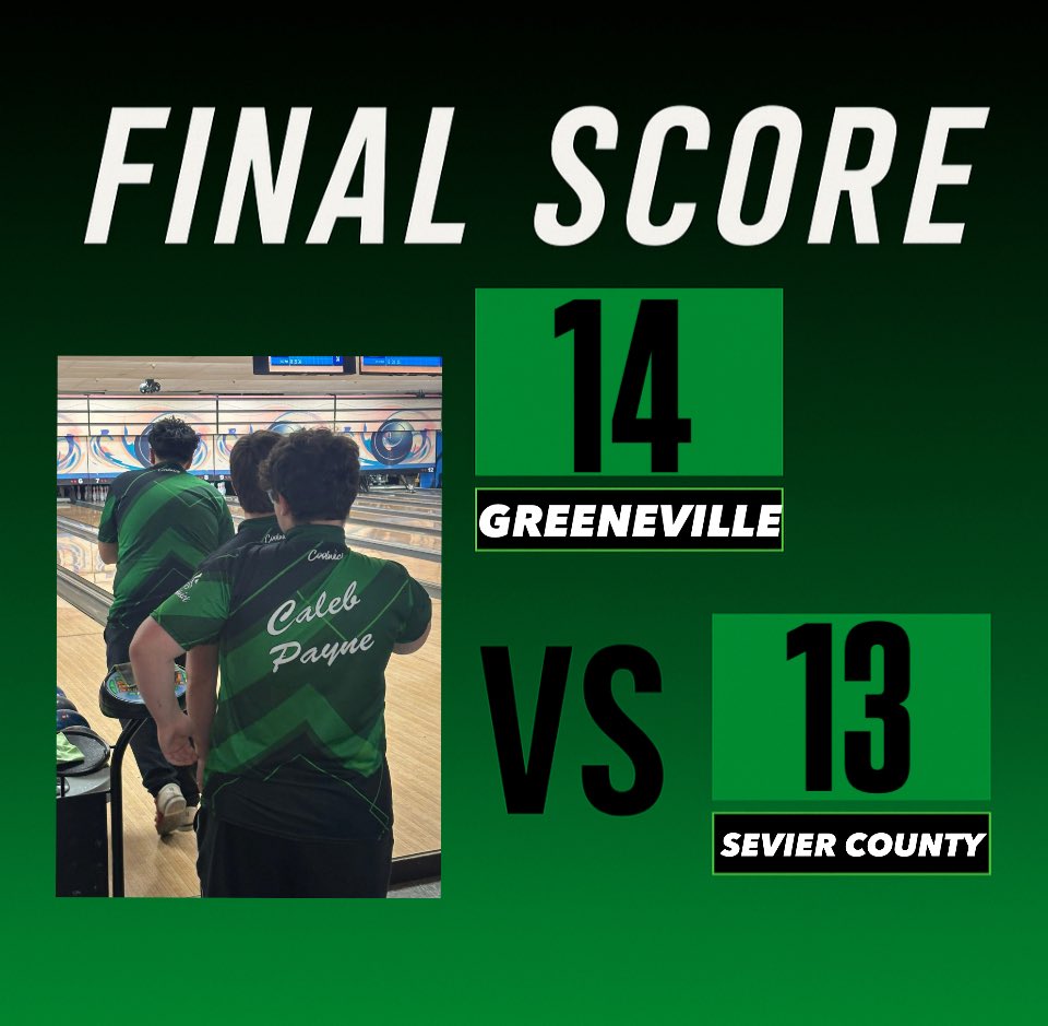 GvilleBowling's tweet image. The Greene Devils take down the Smoky Bears 14-13 by 12 pins today in Sevierville! It’s the first time the Greene Devils have beaten the Smoky Bears on the lanes since 2019!😈💚
