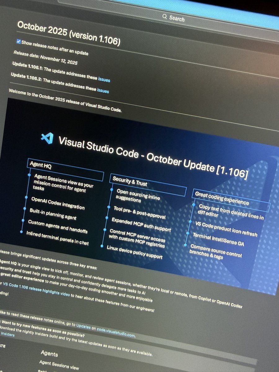 EeKayOnline's tweet image. Naise! Lots of #ai #developer Candy in the release of #visualstudiocode 🤩