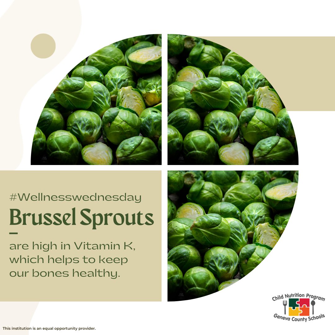 Brussel Sprouts are loaded with Vitamin K to help keep our blood and bones healthy! 🦴🩸

<a href="/genevacoschools/">Geneva Co Schools</a> #GCBOECNP #GenevaAL #GenevaAlabama #Geneva #ALschools #Genevacounty