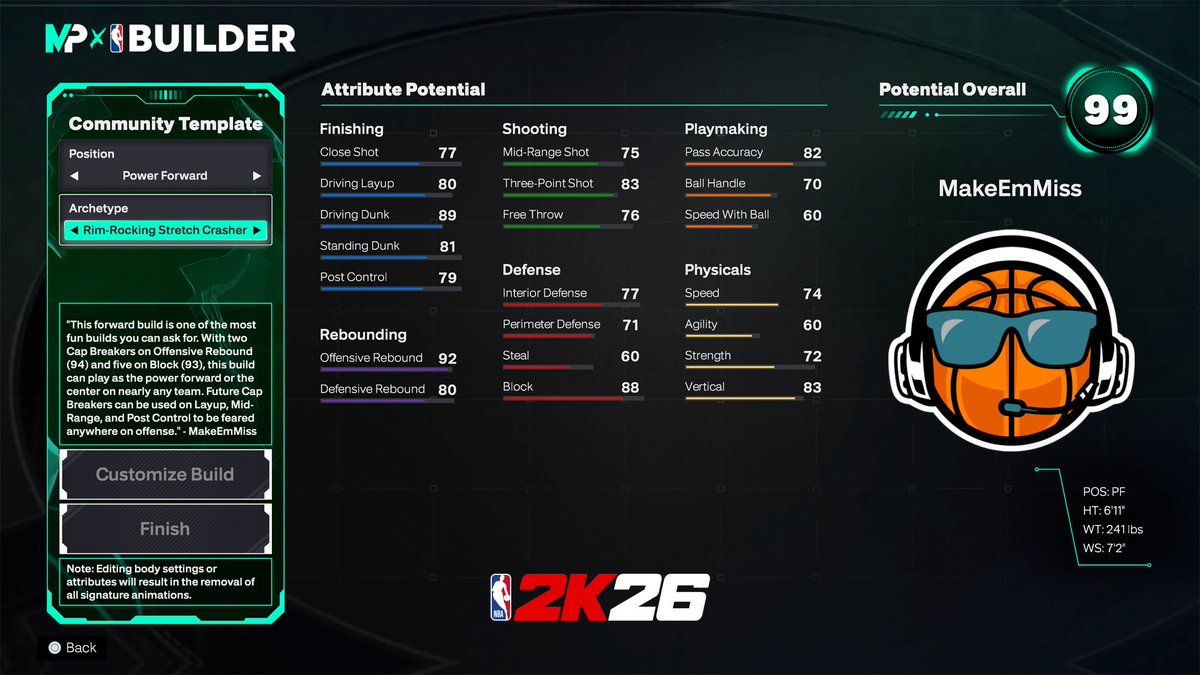 We’re in the game🔥

2k is adding my 6’11 big man build as a community build for season 3 of #NBA2K26 

Shoutout to <a href="/itsEvanCC/">Evan</a> and <a href="/NBA2K/">NBA 2K</a> Thank you 🫱🏽‍🫲🏾