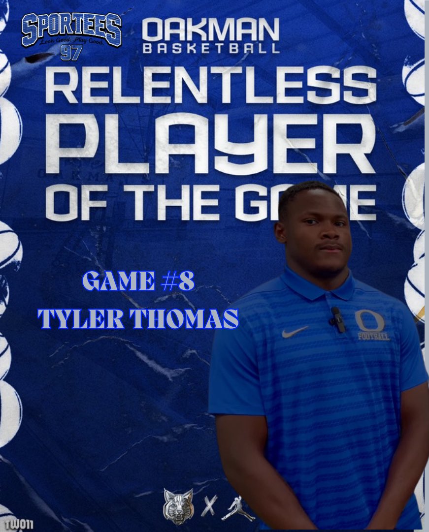 OakmanHoops's tweet image. Our Relentless player of the game for #8 is Senior Tyler Thomas! Congratulations Ty! Stay Relentless!