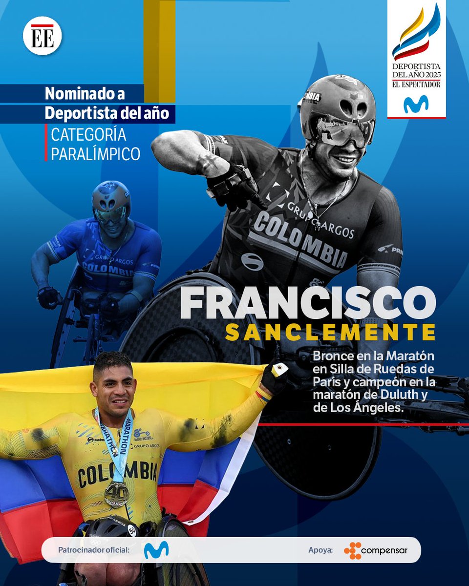 #DeportistadelAño2025 l Francisco Sanclemente es uno de los mejores maratonistas en silla de ruedas. Su nombre es reconocido en el circuito paralímpico mundial. 👉 trib.al/fCxaXUE