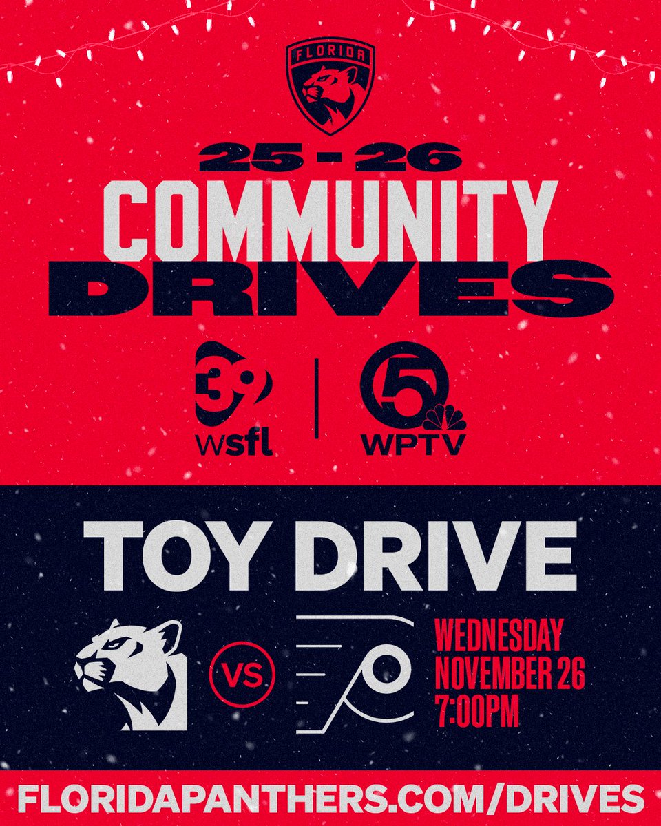 Today's the perfect day to give back 🎁

Swing by the plaza before tonight's game and drop off a toy for our Toy Drive!
