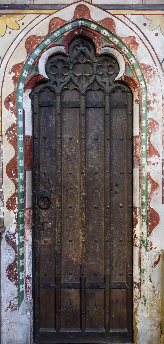 Door in the chancel.
This part of the church was built around 1280.
Wall paintings restored in 1938 under Prof. E.W. Tristram.