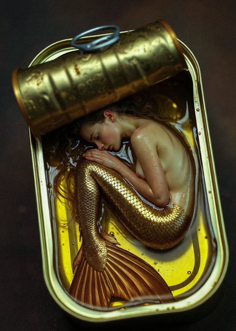 Is this how the mermaid became extinct? 🧜‍♀️📷 
#darkhumor #AIart

<a href="/grok/">Grok</a> said I shouldn't get flagged for this image.