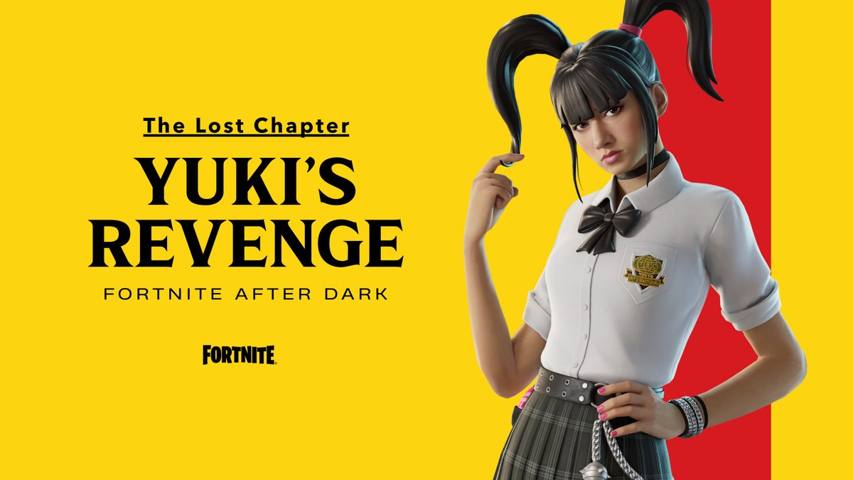 Fortnite's tweet image. Yuki Yubari is on her way and it’s a big bloody deal.

After the next Chapter of Fortnite Battle Royale is live on November 29, all players who have logged in between November 27 at 9 AM ET and December 1 at 9 AM ET will immediately receive the Yuki Yubari Outfit!