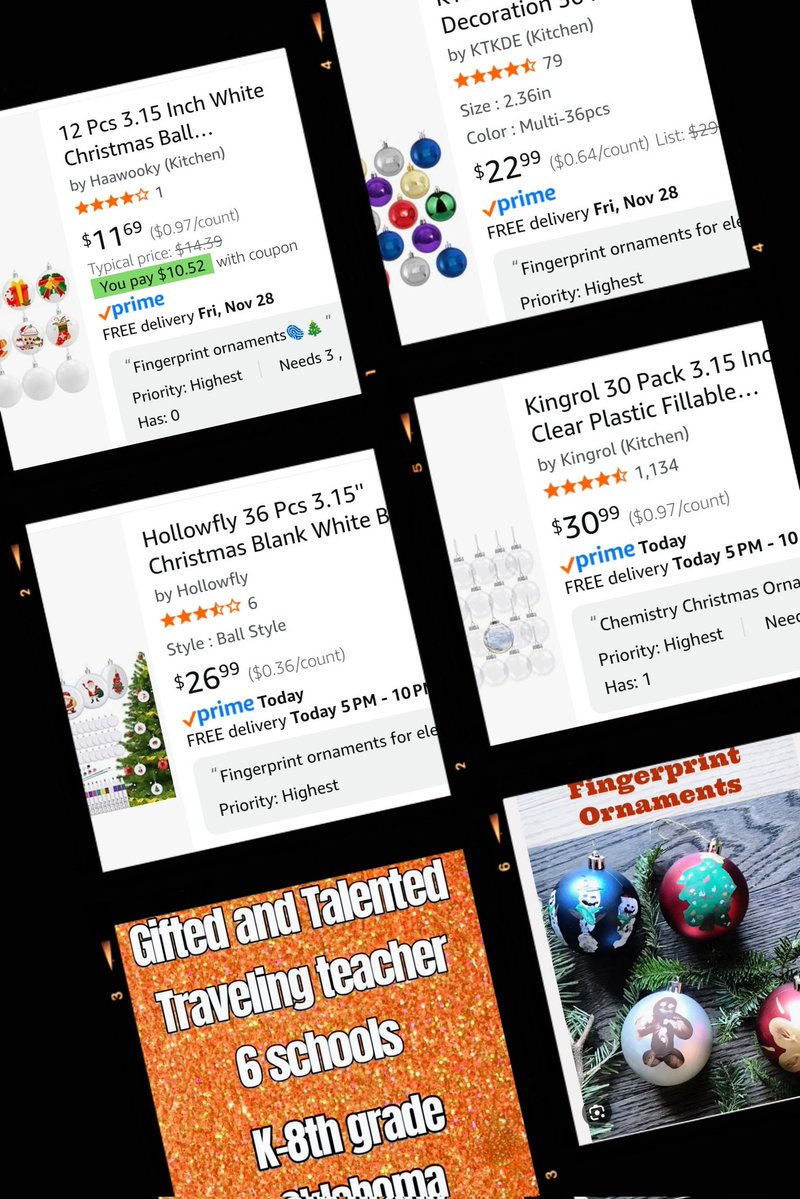 angiebabin's tweet image. I added $10 gift cards to our #clearthelist. So far, we have 62 of 204 ornaments 🎅 Please share or consider playing #Santa for my students. Most can&apos;t afford a gift for their family. I&apos;m hoping to provide something they can make &amp;amp; gift. #OKC #teachersofx amazon.com/hz/wishlist/ls…