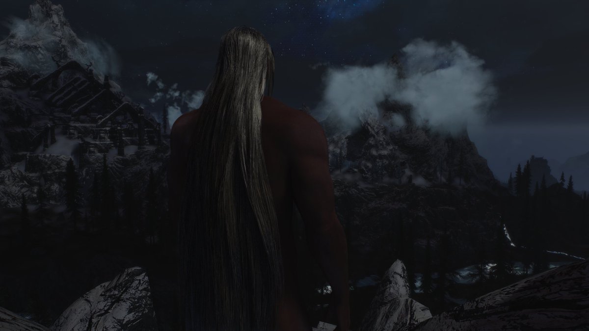 hackeraxe_art's tweet image. Sephiroth&apos;s shiny hair in Skyrim!